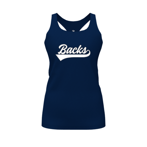 [CUS-DFW-RCBK-PER-NVY-FYS-LOGO1] Racerback Tank Top (Female Youth S, Navy, Logo 1)