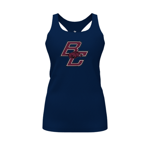 [CUS-DFW-RCBK-PER-NVY-FYS-LOGO2] Racerback Tank Top (Female Youth S, Navy, Logo 2)