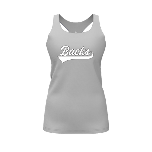 [CUS-DFW-RCBK-PER-GRY-FYS-LOGO1] Racerback Tank Top (Female Youth S, Gray, Logo 1)