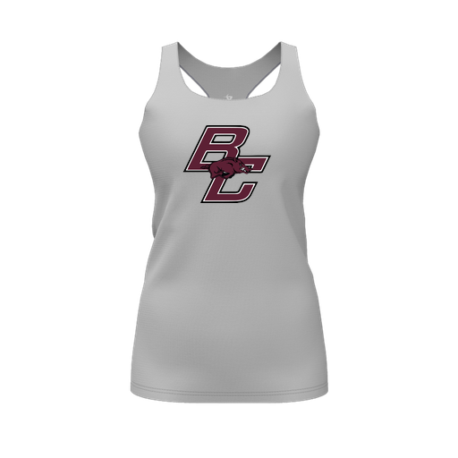 [CUS-DFW-RCBK-PER-GRY-FYS-LOGO2] Racerback Tank Top (Female Youth S, Gray, Logo 2)