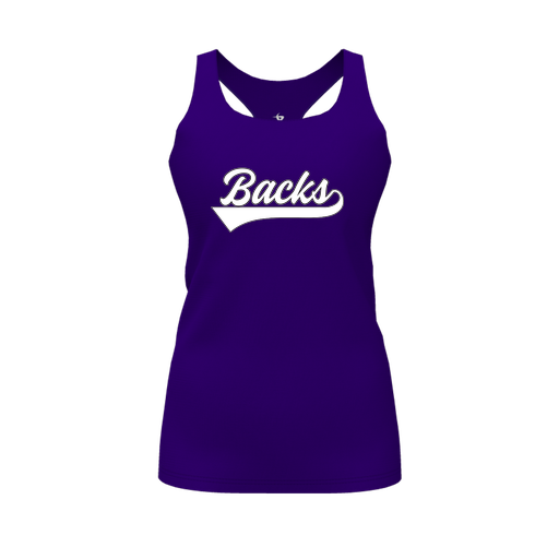 [CUS-DFW-RCBK-PER-PUR-FYS-LOGO1] Racerback Tank Top (Female Youth S, Purple, Logo 1)