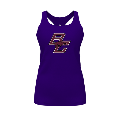 [FT0TRBPP-FYS-LOGO2] Decker Racerback Tank Top (Female Youth S, Purple, Logo 2)