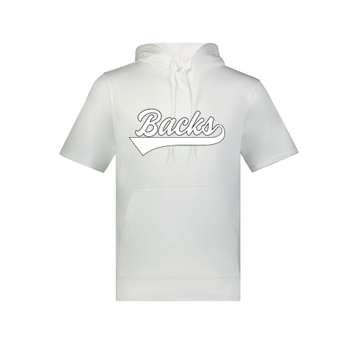 [6871.005.S-LOGO1] Men's Dri Fit Short Sleeve Hoodie (Adult S, White, Logo 1)