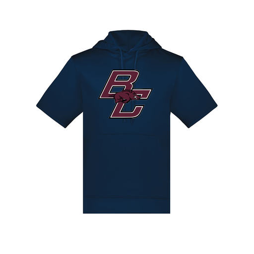[6871.065.S-LOGO2] Men's Dri Fit Short Sleeve Hoodie (Adult S, Navy, Logo 2)