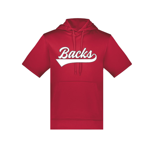 [6871.083.S-LOGO1] Men's Dri Fit Short Sleeve Hoodie (Adult S, Red, Logo 1)