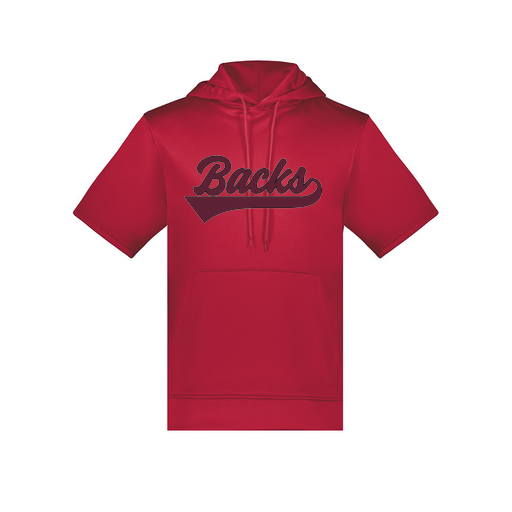 [6871.083.S-LOGO3] Men's Dri Fit Short Sleeve Hoodie (Adult S, Red, Logo 3)