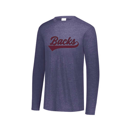 [FTLCUBNV-AXS-LOGO3] Decker Men's Tri-Blend T-Shirt - Long Sleeve (Adult XS, Navy, Logo 3)