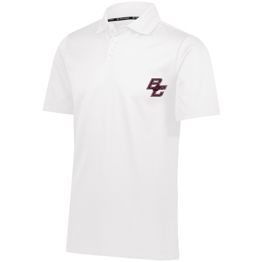 [222568.005.S-LOGO2] Men's Prism Polo (Adult S, White, Logo 2)