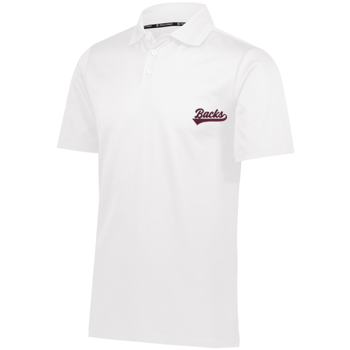 [222568.005.S-LOGO3] Men's Prism Polo (Adult S, White, Logo 3)