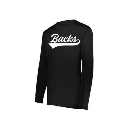 [222823.080.S-LOGO1] Youth LS Smooth Sport Shirt (Youth S, Black, Logo 1)