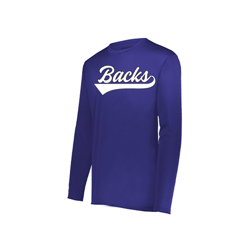[222823.747.S-LOGO1] Youth LS Smooth Sport Shirt (Youth S, Purple, Logo 1)