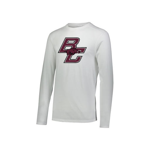 [3076.005.S-LOGO2] Youth LS Ultra-blend T-Shirt (Youth S, White, Logo 2)