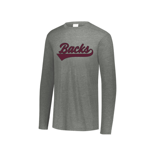 [FTLCUBGY-YS-LOGO3] Decker Youth Tri-Blend T-Shirt - Long Sleeve (Youth S, Gray, Logo 3)