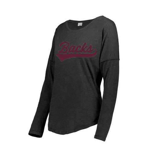 [FTLCUBBK-FAS-LOGO3] Decker Women's Tri-Blend T-Shirt - Long Sleeve (Female Adult S, Black, Logo 3)