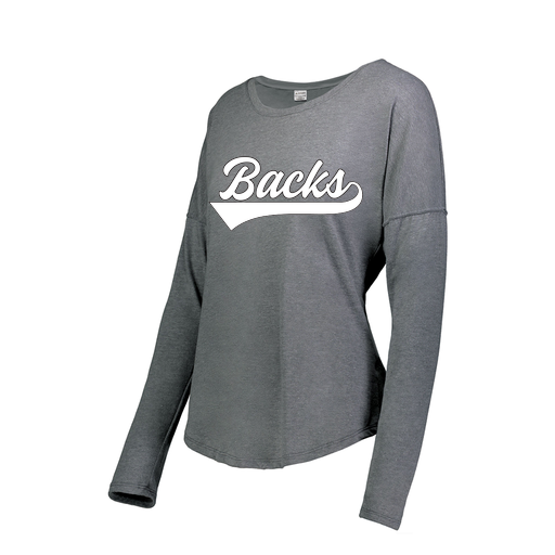 [3077.013.S-LOGO1] Ladies LS Ultra-blend T-Shirt (Female Adult S, Gray, Logo 1)