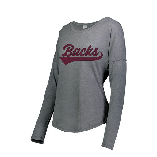 [FTLCUBGY-FAS-LOGO3] Decker Women's Tri-Blend T-Shirt - Long Sleeve (Female Adult S, Gray, Logo 3)