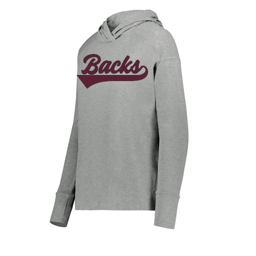 [222798-SIL-FAXS-LOGO3] Ladies Ventura Thin Knit Hoodie (Female Adult XS, Silver, Logo 3)